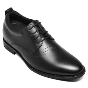 6CM/2.36 Inches CMR CHAMARIPA Height Increasing Shoes Black Calfskin Height Increasing Dress Shoes - Elevate Your Presence
