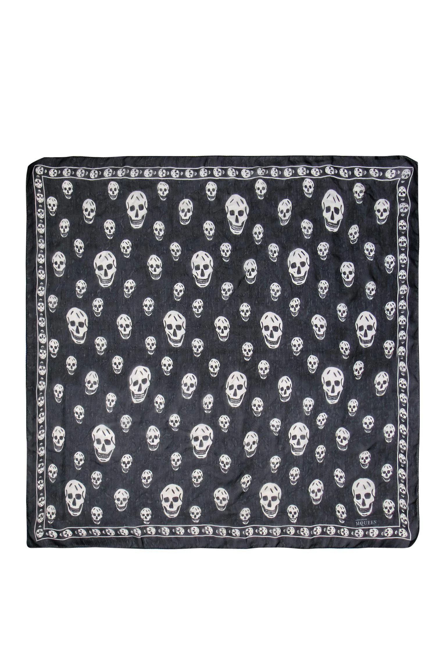Alexander McQueen - Black & White Skull Print Scarf