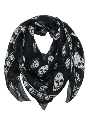 Alexander McQueen - Black & White Skull Print Scarf