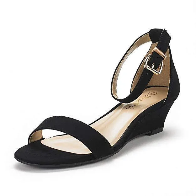 BerriesJam - Casual Buckle Strap Heel Platform Open Toe Wedges