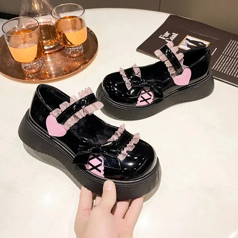 binfenxie  -  2024 Spring New Lolita Leather Shoes Sweet Beauty Shoes Japanese Jk Uniform Soft Girl Kawai Lolita Daily Women's Shoes