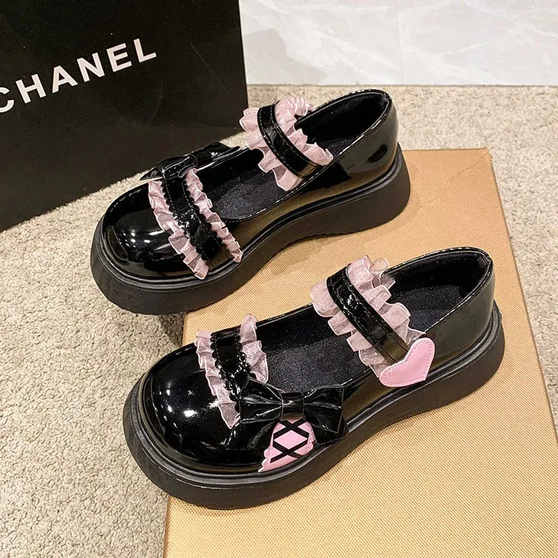 binfenxie  -  2024 Spring New Lolita Leather Shoes Sweet Beauty Shoes Japanese Jk Uniform Soft Girl Kawai Lolita Daily Women's Shoes