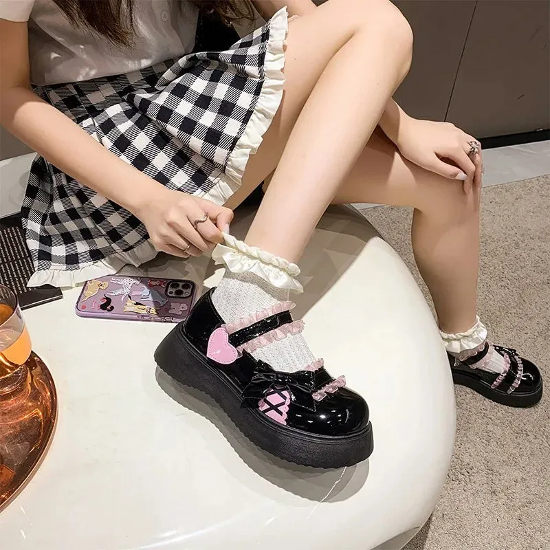 binfenxie  -  2024 Spring New Lolita Leather Shoes Sweet Beauty Shoes Japanese Jk Uniform Soft Girl Kawai Lolita Daily Women's Shoes