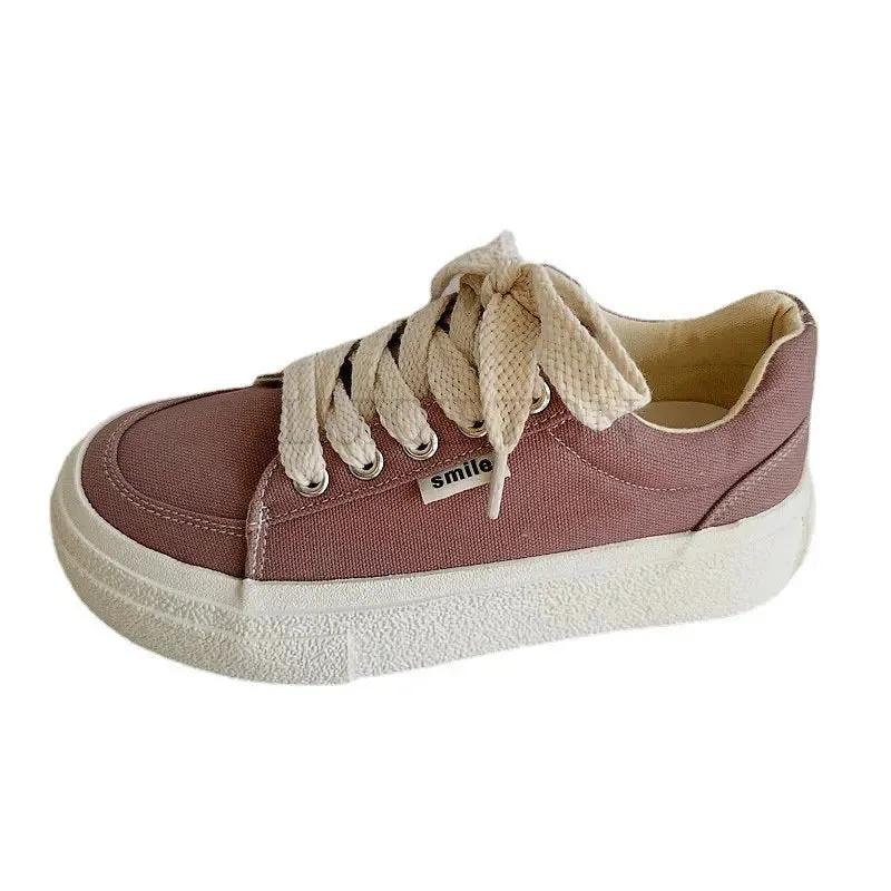 binfenxie  -  Shoes Women Platform Casual Women Sports Shoes Tennis Sneakers Ladies Flats Lace Up Female Pink Vulcanized Shoes