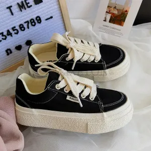 binfenxie  -  Shoes Women Platform Casual Women Sports Shoes Tennis Sneakers Ladies Flats Lace Up Female Pink Vulcanized Shoes