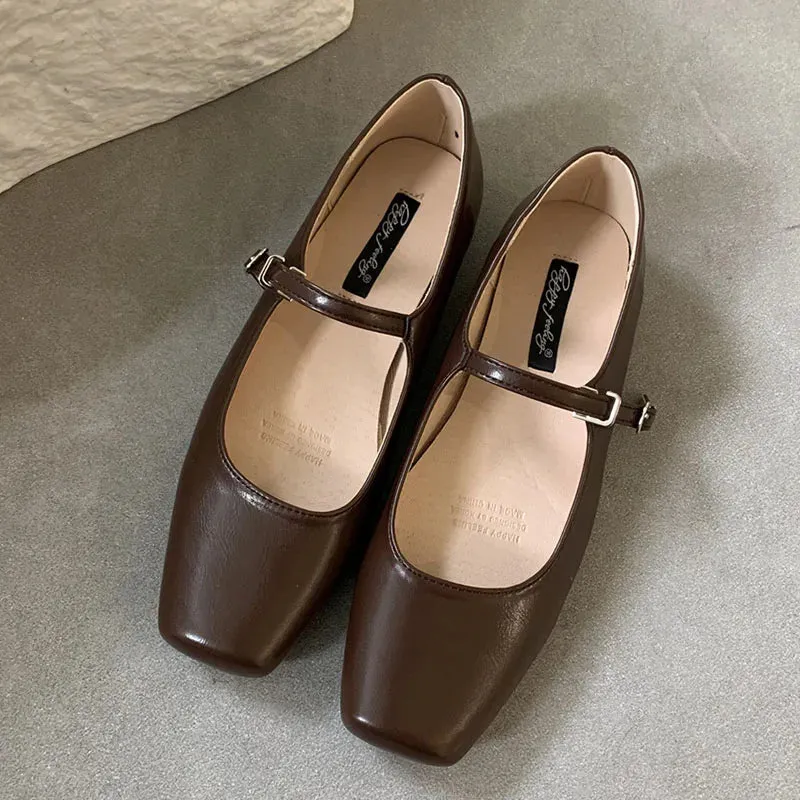 binfenxie  -   Summer New Brand Women Sliver Flats Fashion Square Toe Shallow Mary Jane Shoes Soft Casual Ballet Shoes Slingback Shoes