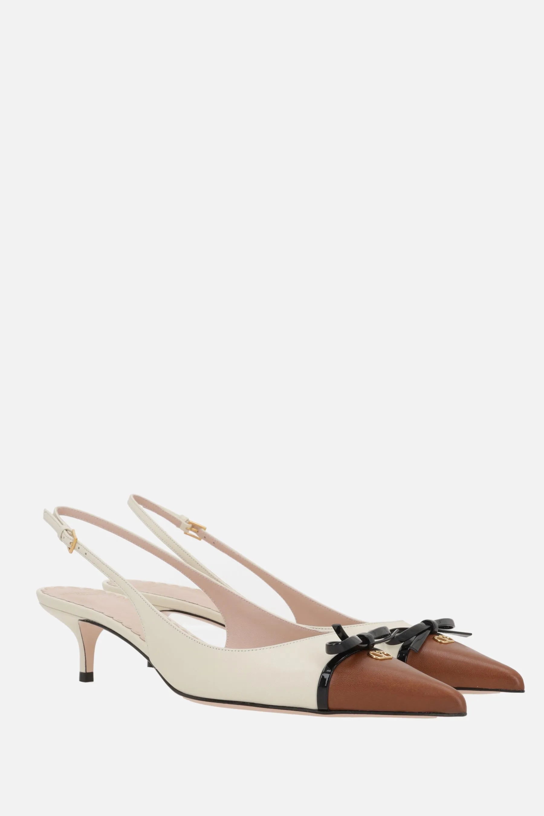 Bow Patent Nappa Leather Slingbacks