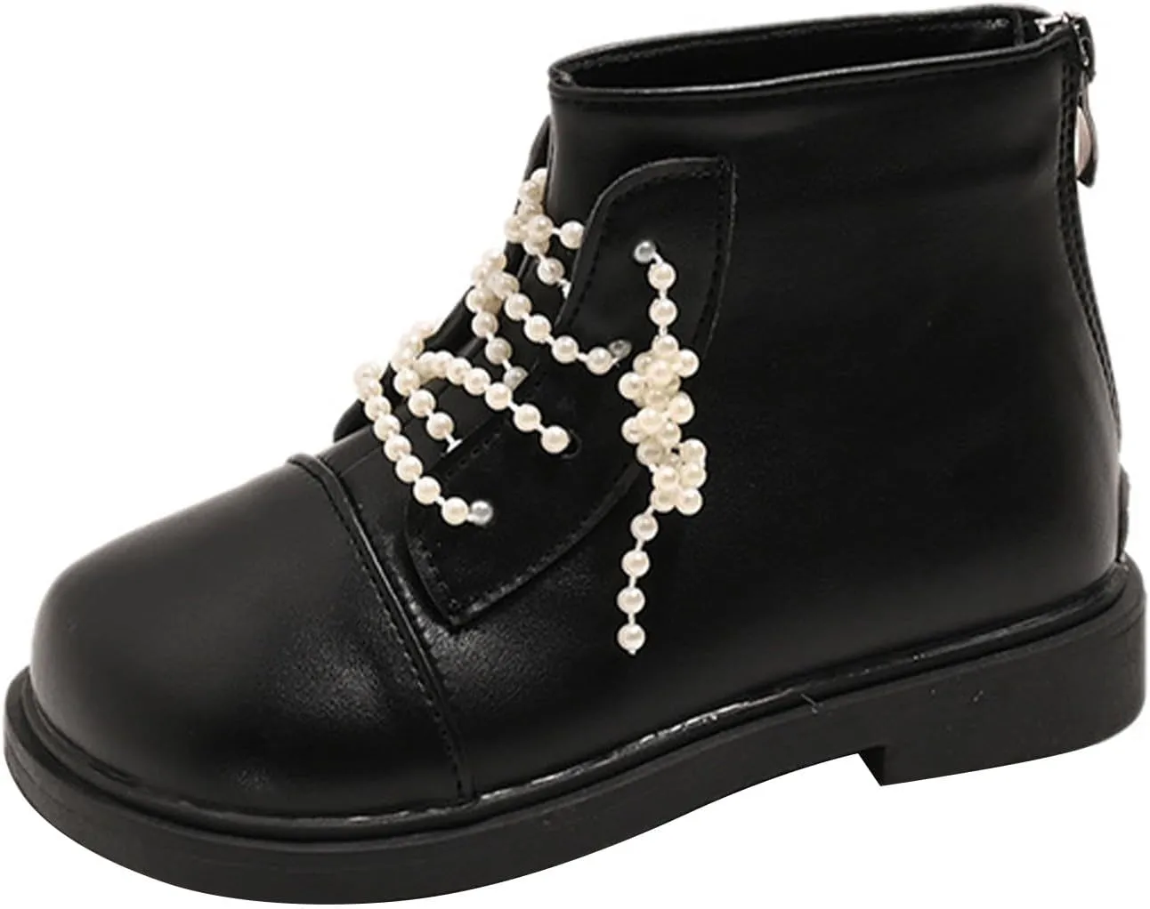 Boys Big Girls Pearl Lace Up Casual Outdoor Hiking Ankle Boots Toddler Comfortable Winter Warm Snow Chunky Boots