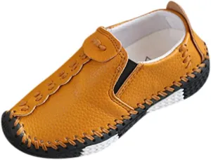 Boys Girls Leather Loafers Slip-On Oxford Flats Boat Dress Schooling Daily Walking Shoes Children Anti-Slip Sports Shoes