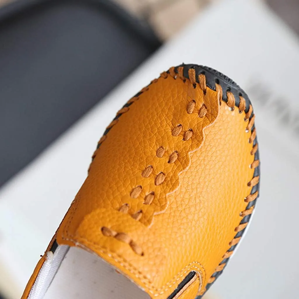 Boys Girls Leather Loafers Slip-On Oxford Flats Boat Dress Schooling Daily Walking Shoes Children Anti-Slip Sports Shoes