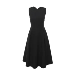 Criss Cross Back Dress With Pockets - Black
