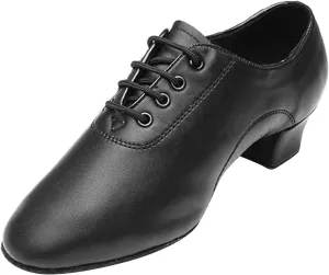 EnJoCho Toddler Walking Shoes Shoes Boys Modern Dance Shoes Prom Ballroom Latin Dance Shoes Solid Color Lace Up (Black, 31)