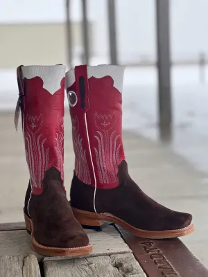 Fenoglio Boot Co. | Chocolate Cape Buffalo Roughout Boot CLOSEOUT SIZES