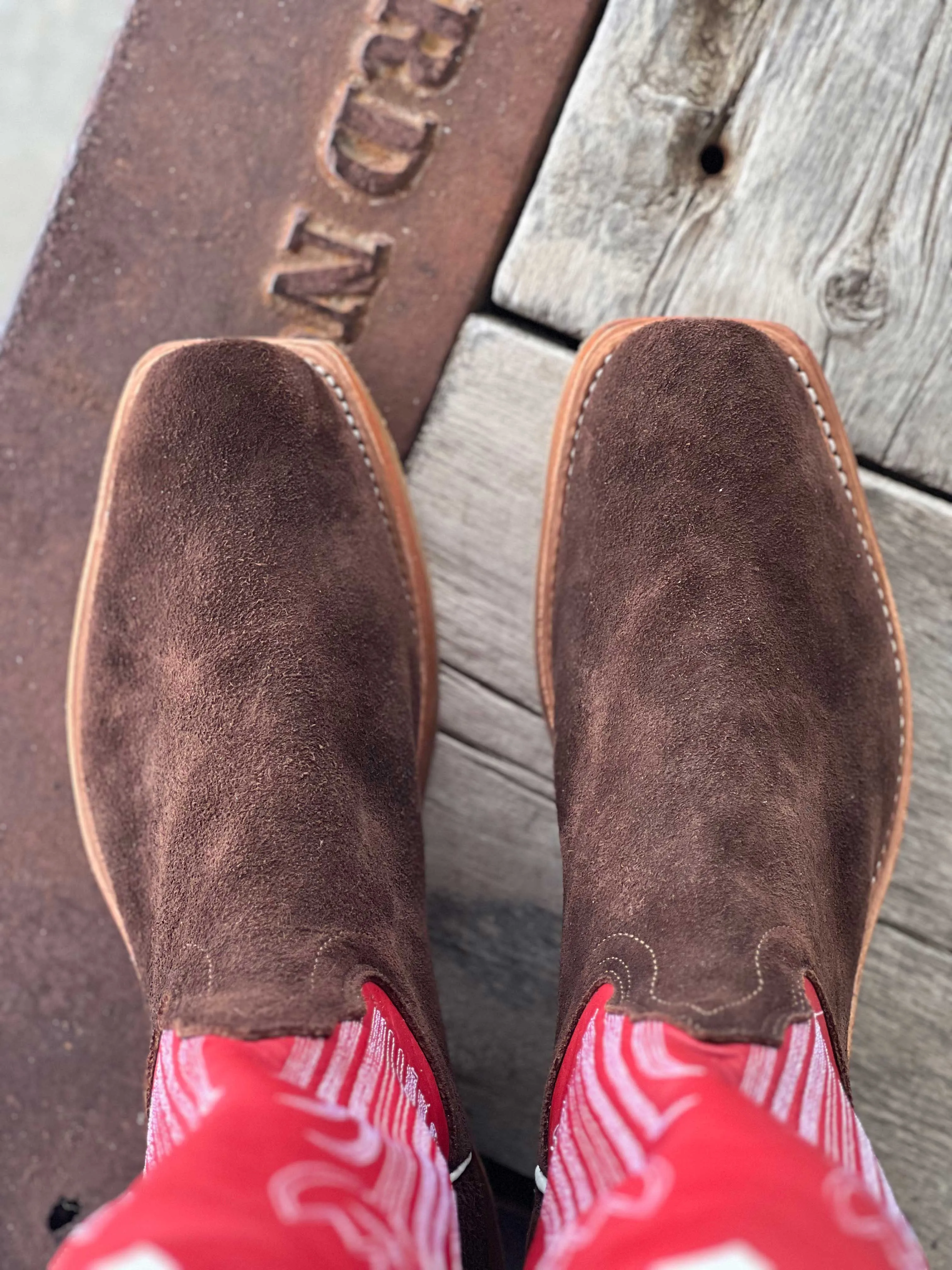 Fenoglio Boot Co. | Chocolate Cape Buffalo Roughout Boot CLOSEOUT SIZES
