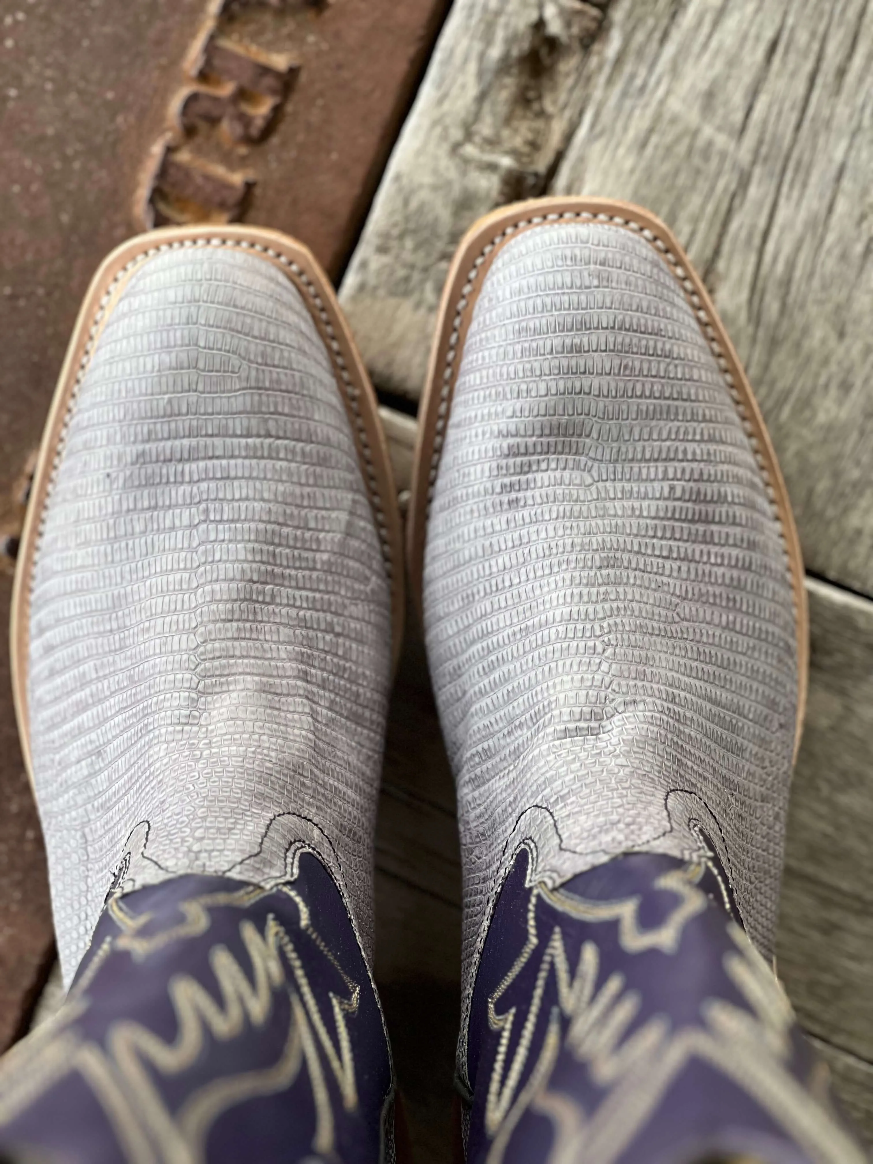 Fenoglio Boot Co. | Grey Vintage Lizard Boot