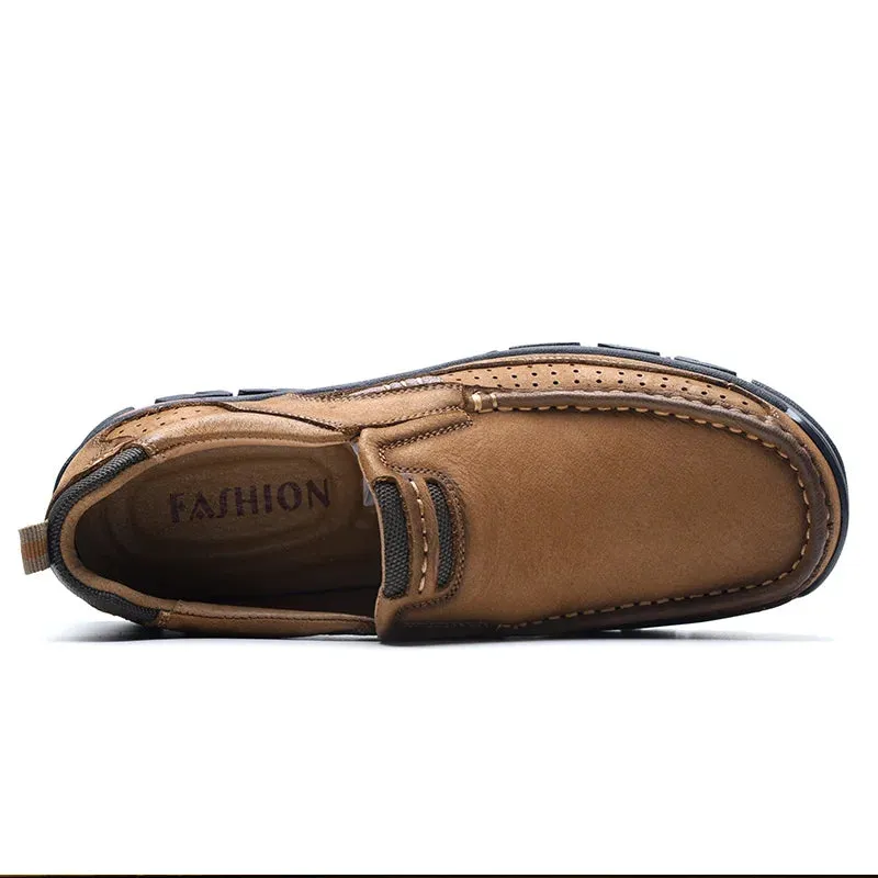 Genuine Leather Casual Loafers Waterproof