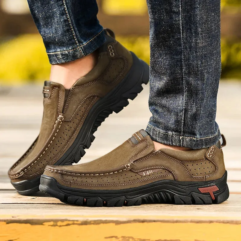 Genuine Leather Casual Loafers Waterproof