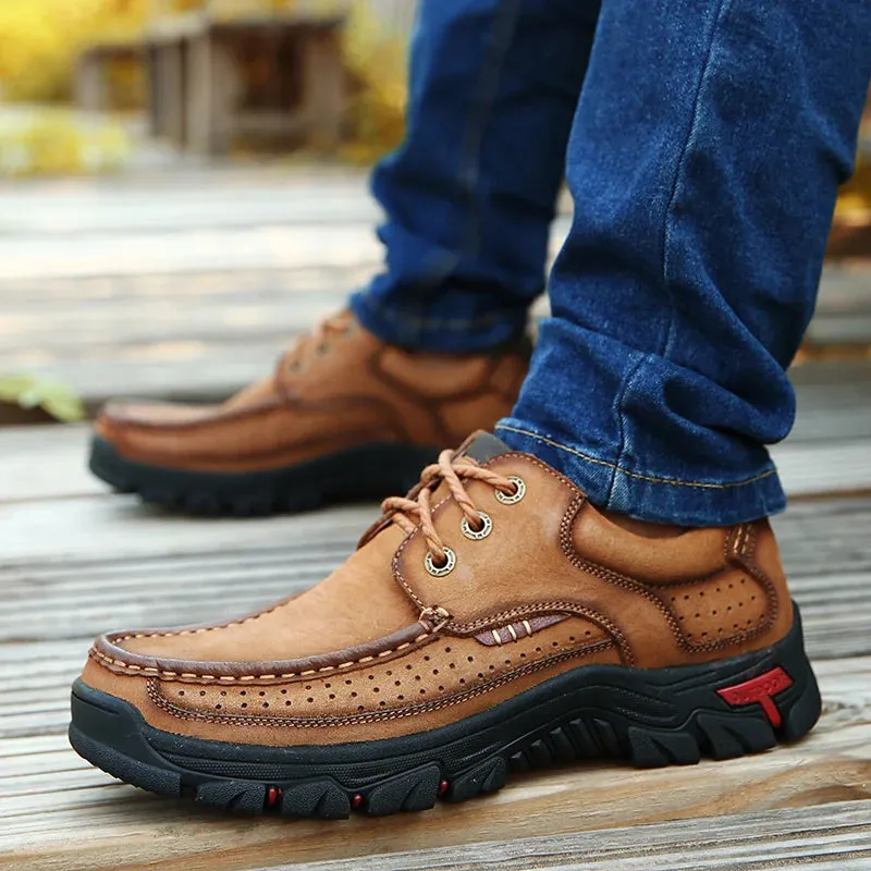 Genuine Leather Casual Loafers Waterproof