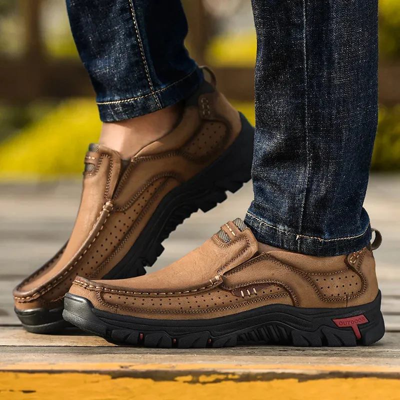 Genuine Leather Casual Loafers Waterproof