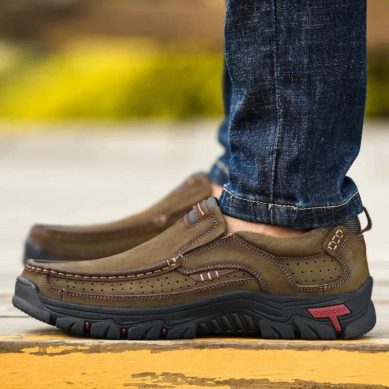 Genuine Leather Casual Loafers Waterproof