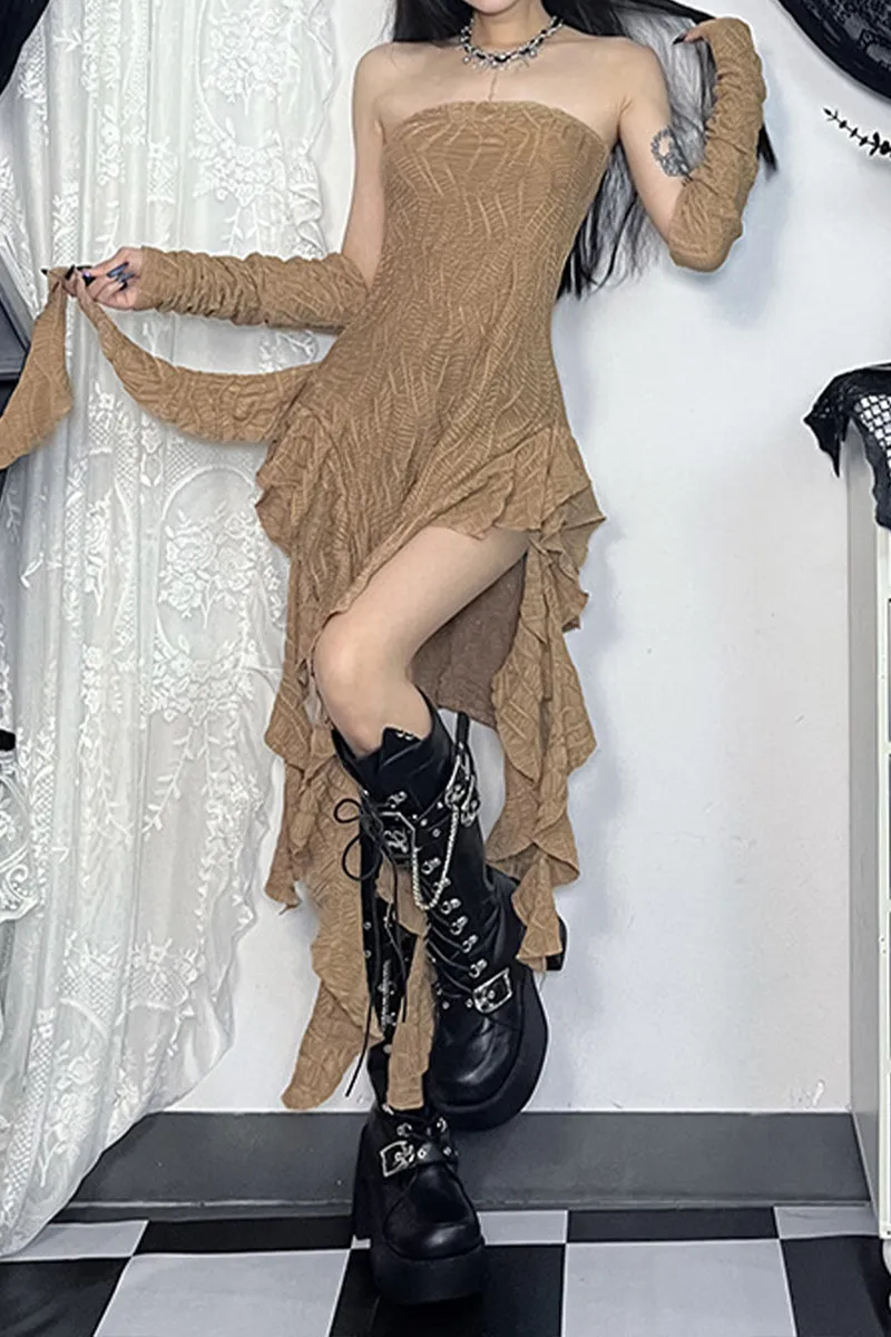 HBS1320 Edgy Ruffled Asymmetric Dress