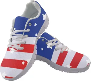 KEIAHUAN Women Running Shoes Casual Mesh Flats Lightweight Tennis Shoes Washable Strap Lace-up Walking Sneakers Non-Slip Training Shoes