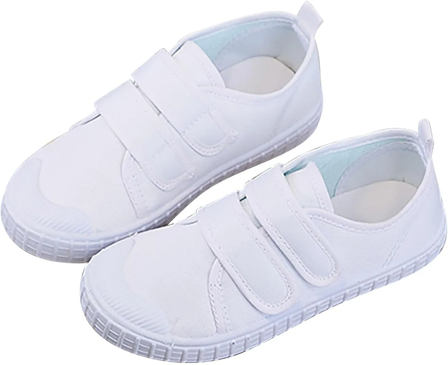 Kid's Classic Slip On Canvas Shoes Girls Boys White Sneaker Tennis Shoes Light Weight Comfortable Causal Shoes