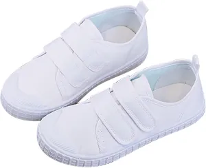 Kid's Classic Slip On Canvas Shoes Girls Boys White Sneaker Tennis Shoes Light Weight Comfortable Causal Shoes