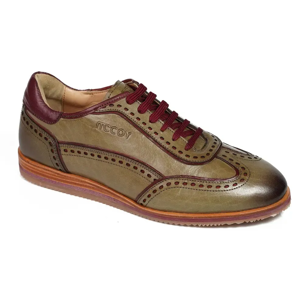 Mccoy Rock full grain crust Men's classic formals Bottle green