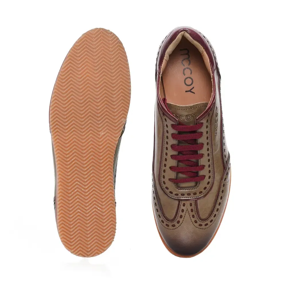 Mccoy Rock full grain crust Men's classic formals Bottle green