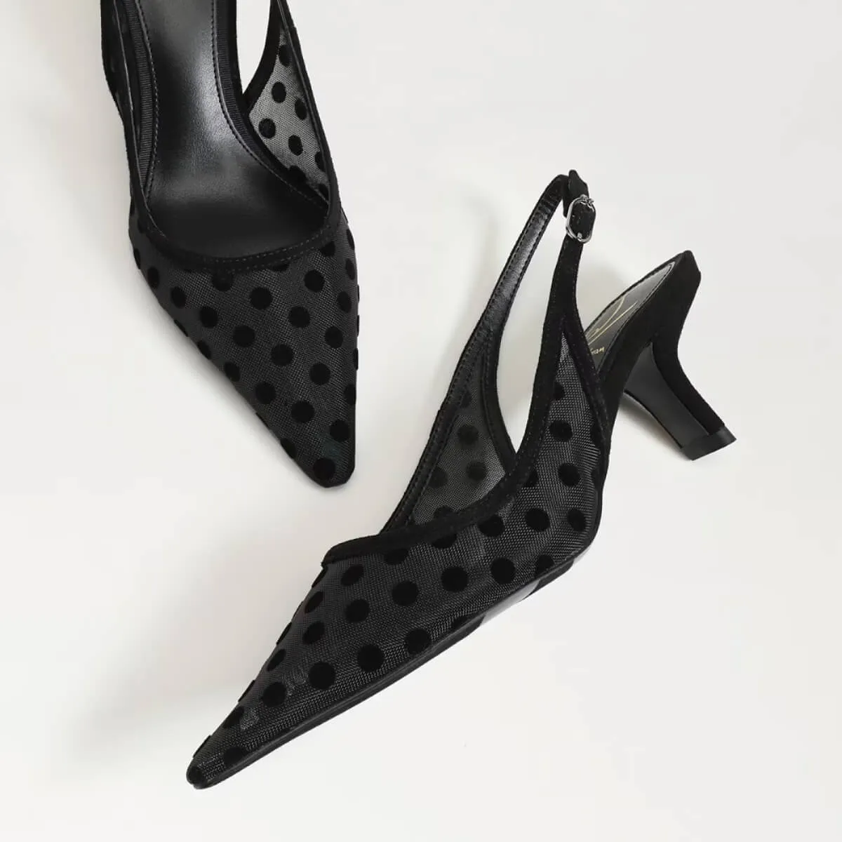 Sam Edelman Bianka Polka Dot Mesh Slingback Pump