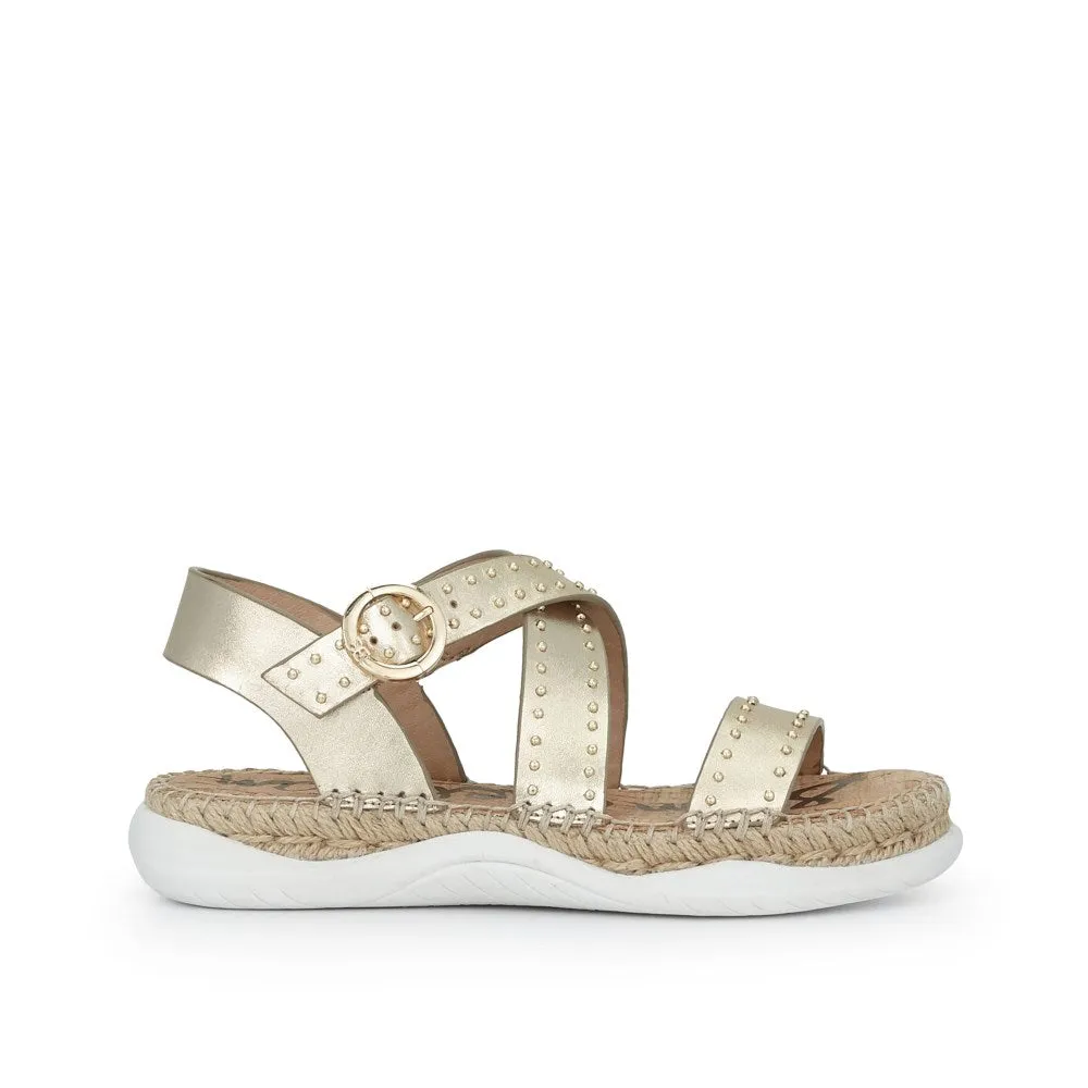 SAM EDELMAN - Janette Sandal in Gold Leather