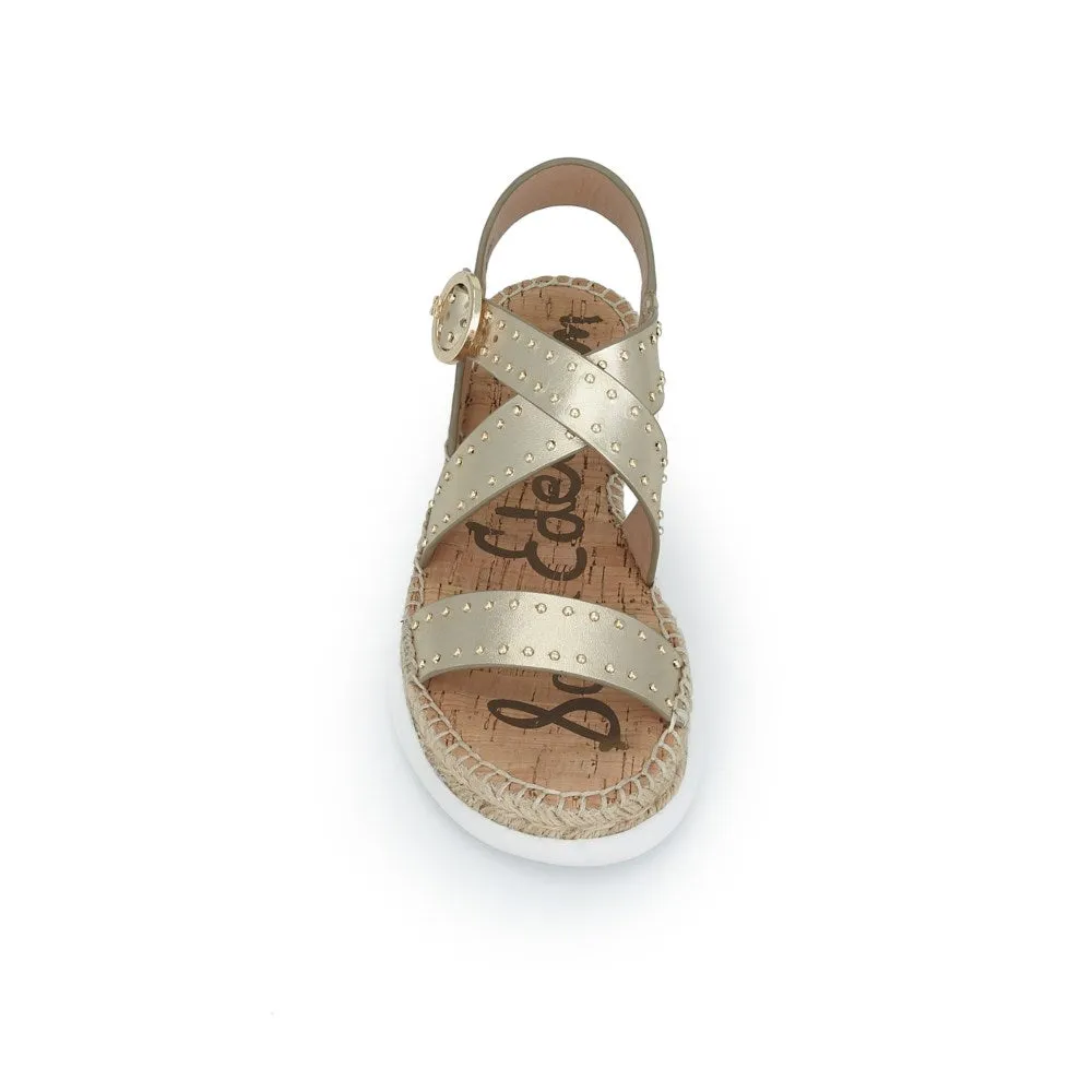 SAM EDELMAN - Janette Sandal in Gold Leather