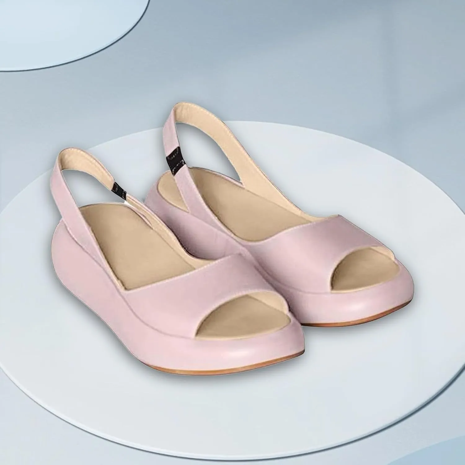 Sandals for Women Peep Toe Ankle Strap Slingback Flat Sandal Summer Orthopedic Yifare Sandals Casual Dotmalls Shoes