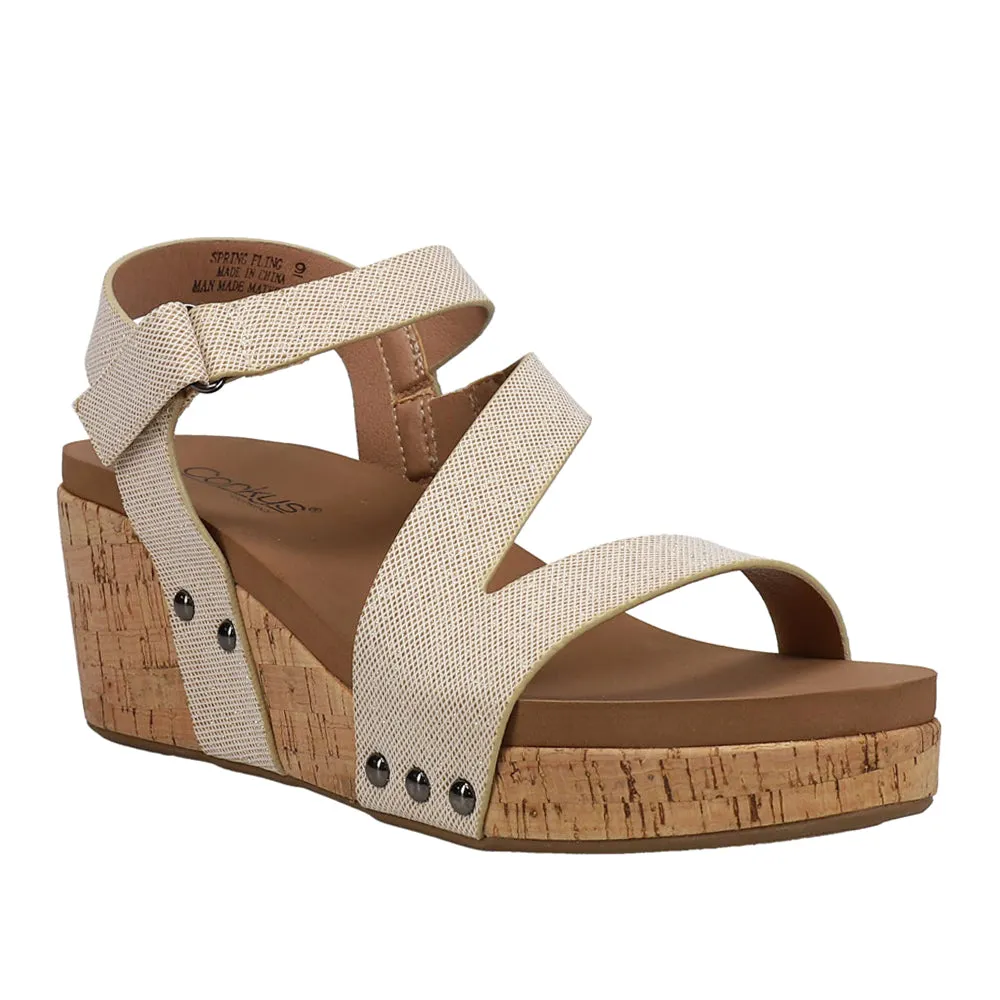 Spring Fling Slingback Studded Wedge Sandals