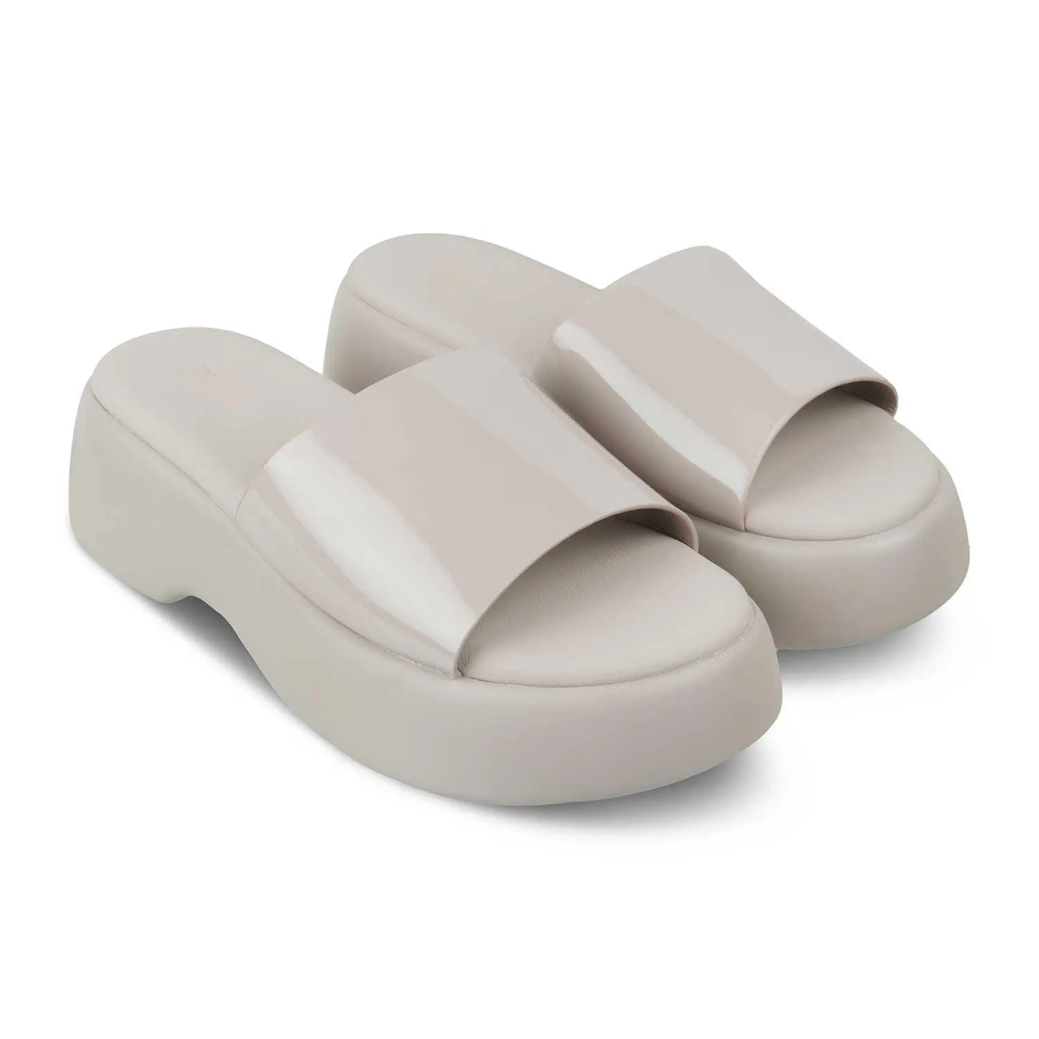 The Lory Beige Women's Casual Wedge Sandals Tresmode