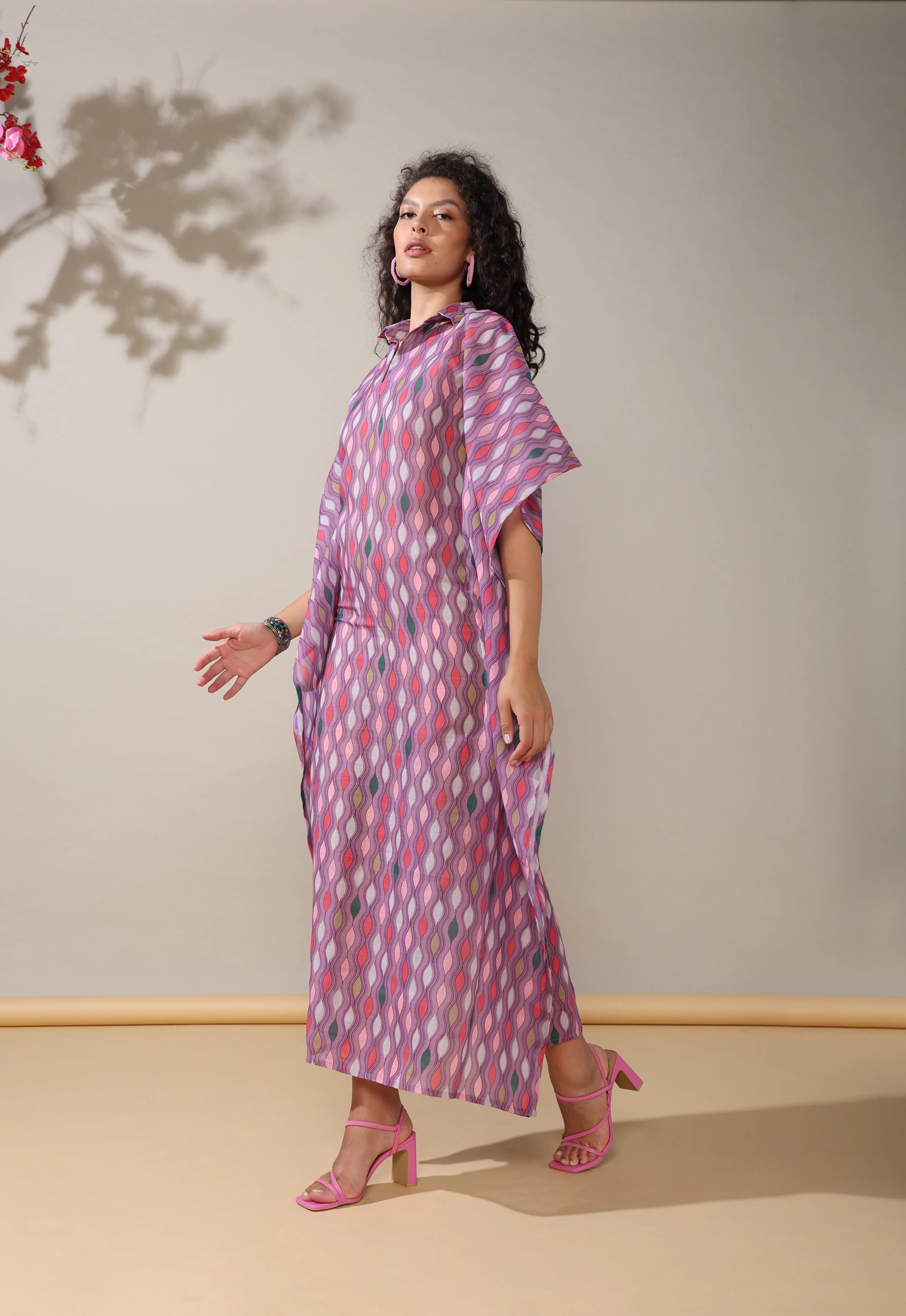 Timeless flow linen long kaftan dress