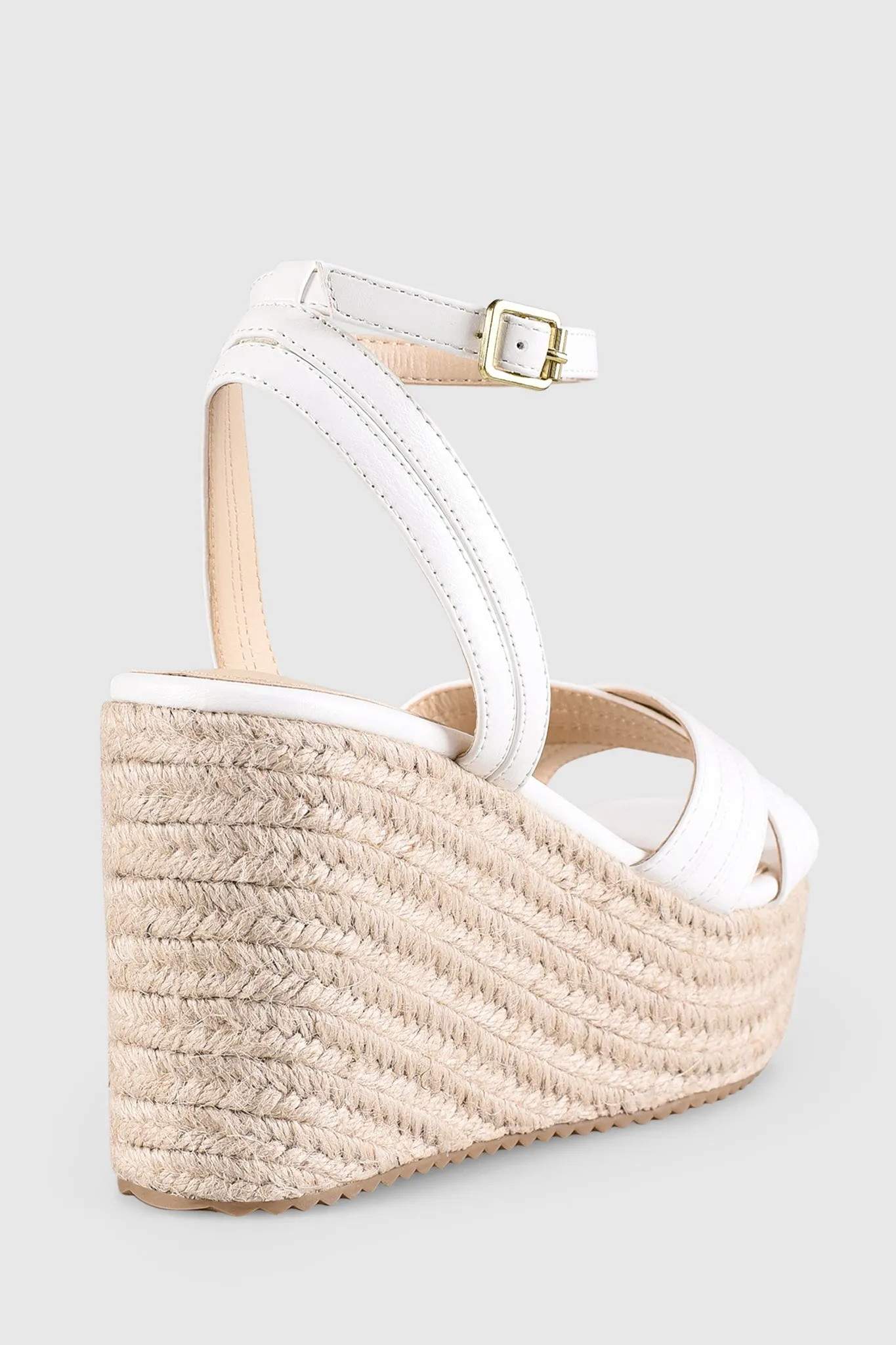 VERALi Callie Rope Wedges White Softee