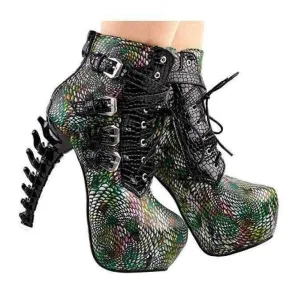 Vicious Hulk Tears SteamPunk Jagged Heel Ankle Booties