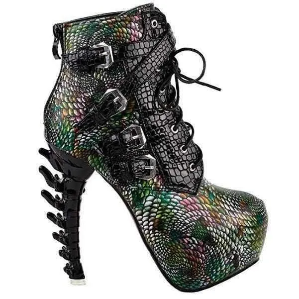 Vicious Hulk Tears SteamPunk Jagged Heel Ankle Booties
