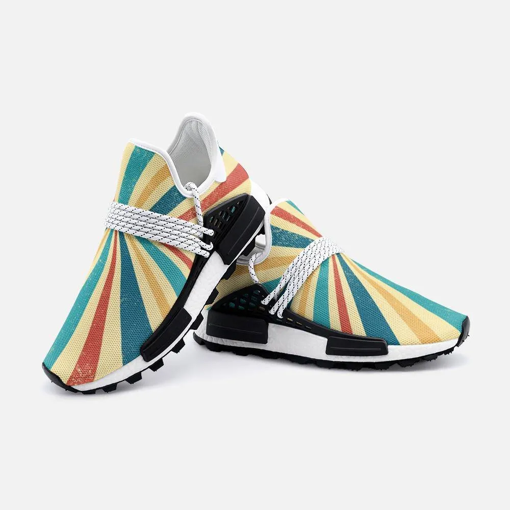 Vintage ray retro sunburst Unisex Lightweight Custom shoes