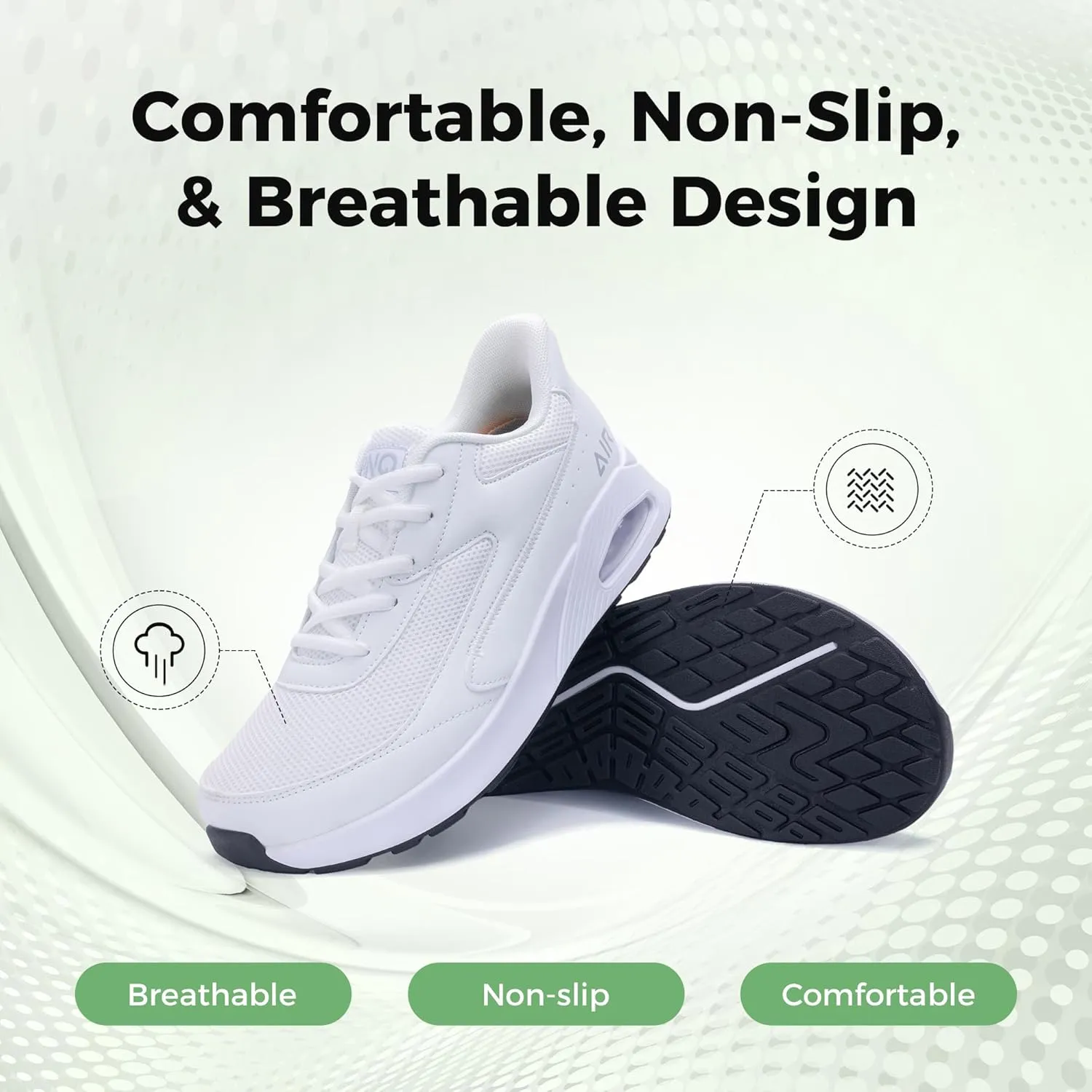 Wide Toe Box Womens Slip On Walking Shoes Extra Wide Width Sneaker for Foot Pain Relif Comfortable Air Tennis Running Shoes Size 6-11