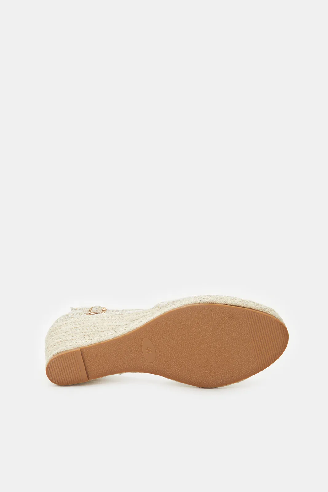 Women Beige Tweed Wedge