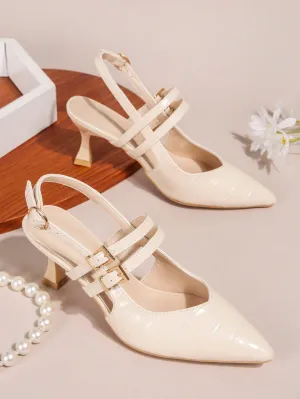 Women's Comfortable & Fashionable Peep Toe Slippers With Low Heel And Pointed Toe For Summer 2023