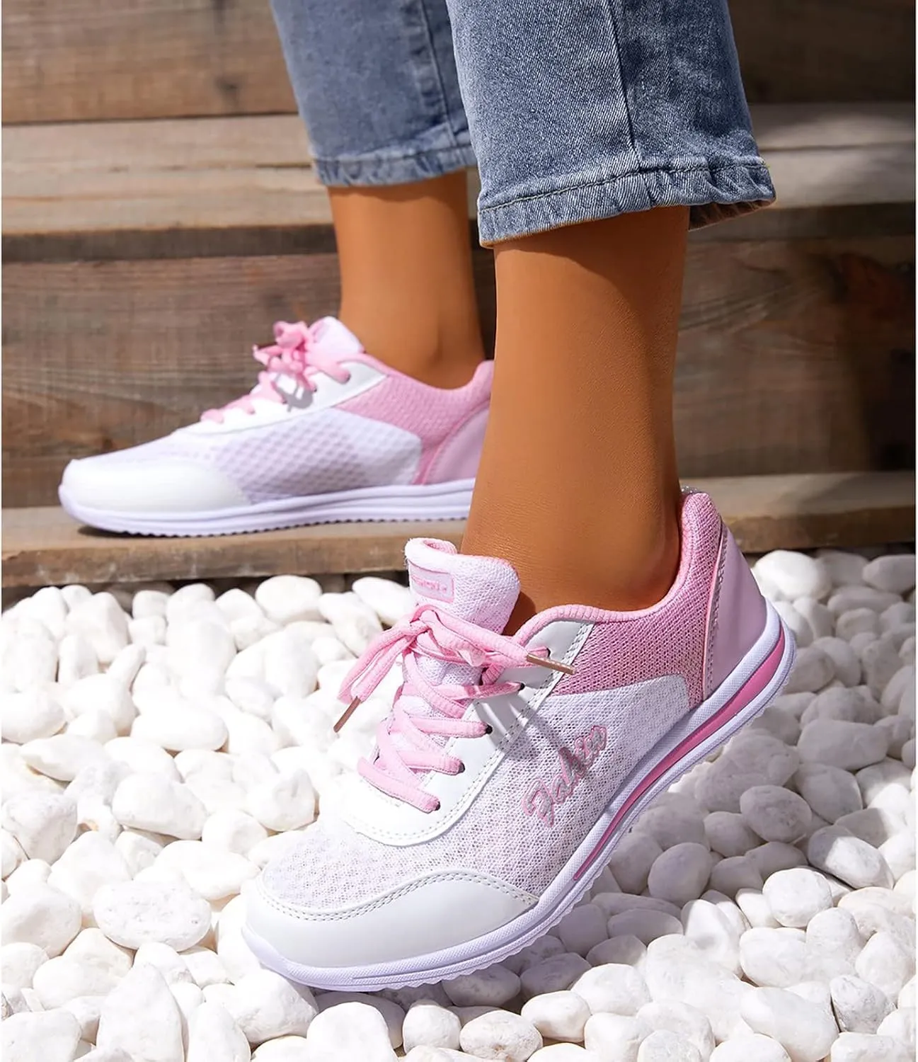 Womens Lace Up Walking Shoes Memory Foam Lightweight Comfort Running Shoes for Men Sport Casual Slip On Shoes High Top Sneakers Brown Tennis Shoe Cross Trainer Shoe
