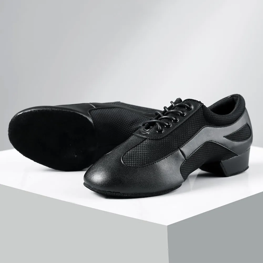 Women's Latin Dance Practice Shoes Closed Toe Ballroom Salsa Modern Dance Teaching Shoes Low Heel