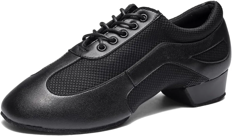Women's Latin Dance Practice Shoes Closed Toe Ballroom Salsa Modern Dance Teaching Shoes Low Heel