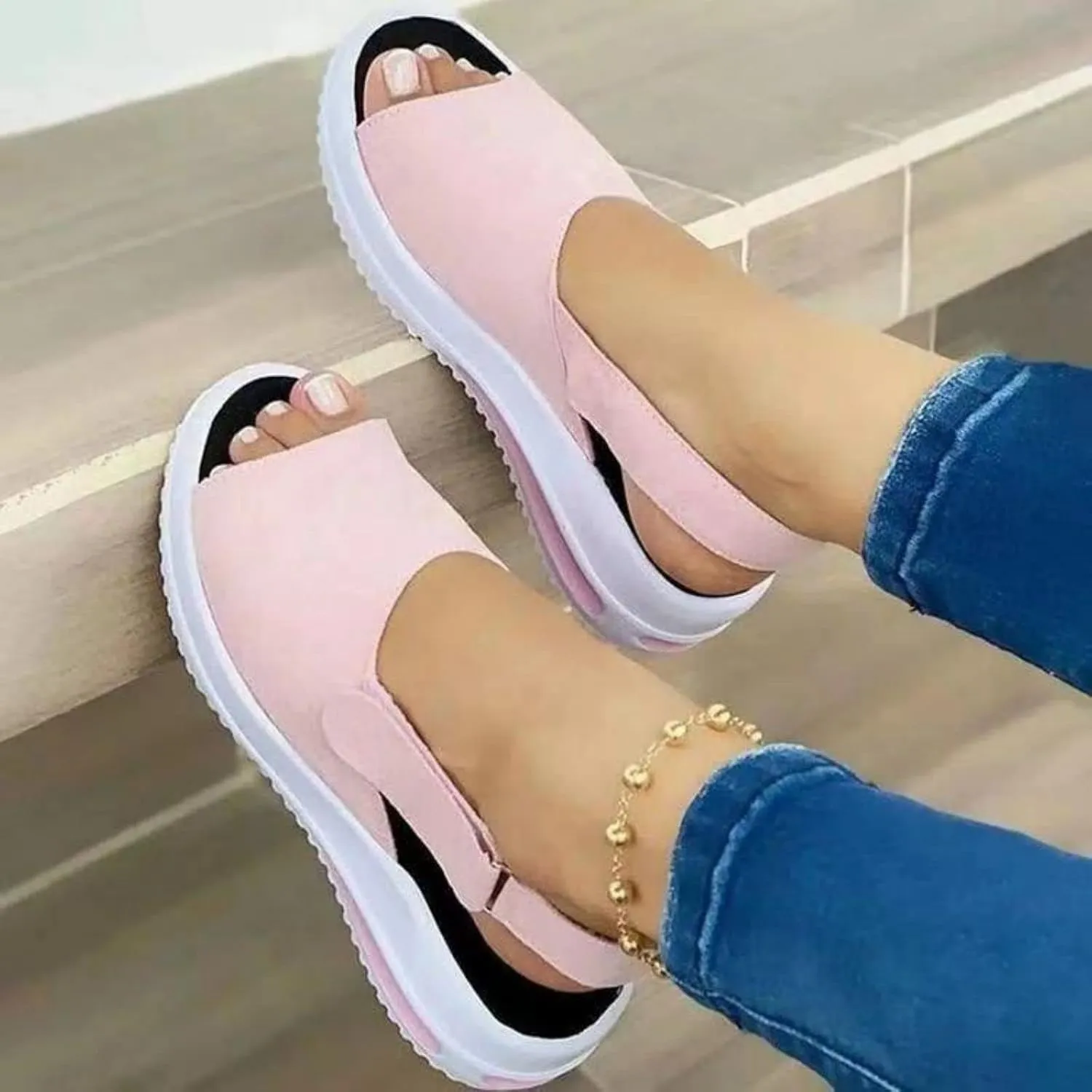 Womens Platform Wedge Sandals Peep Toe Slingback Ankle Strap Sandals for Women Dressy Summer Casual Beach Shoes