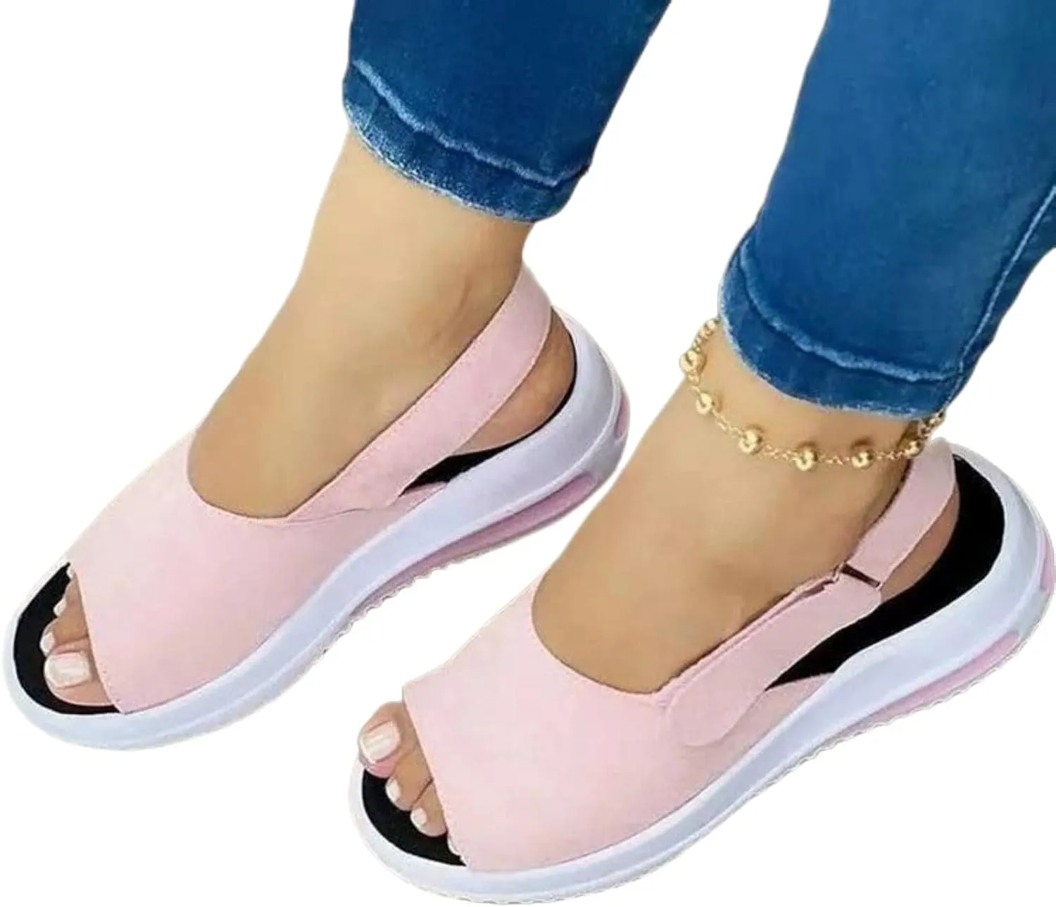 Womens Platform Wedge Sandals Peep Toe Slingback Ankle Strap Sandals for Women Dressy Summer Casual Beach Shoes