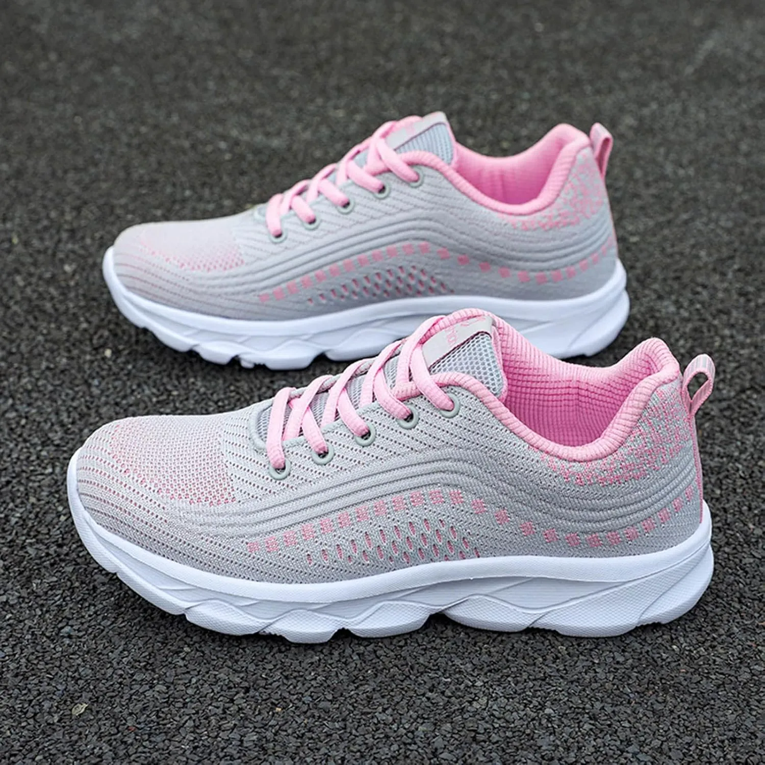 Womens Running Shoes Lightweight Breathable Slip on Tennis Shoes Non Slip Gym Workout Walking Sneakers Shoes for Women Casual Comfortable Athletic Tennis Sneakers with Memory Foam